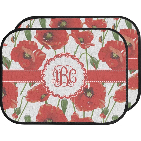 Custom Poppies Car Floor Mats (Back Seat) (Personalized)