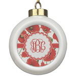 Poppies Ceramic Ball Ornament (Personalized)
