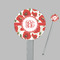 Poppies Clear Plastic 7" Stir Stick - Round - Closeup