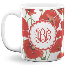 Poppies 11 Oz Coffee Mug - White (Personalized)