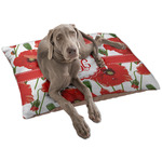 Poppies Dog Bed - Large w/ Monogram