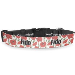 Poppies Deluxe Dog Collar - Medium (11.5" to 17.5") (Personalized)