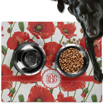 Poppies Dog Food Mat - Large w/ Monogram