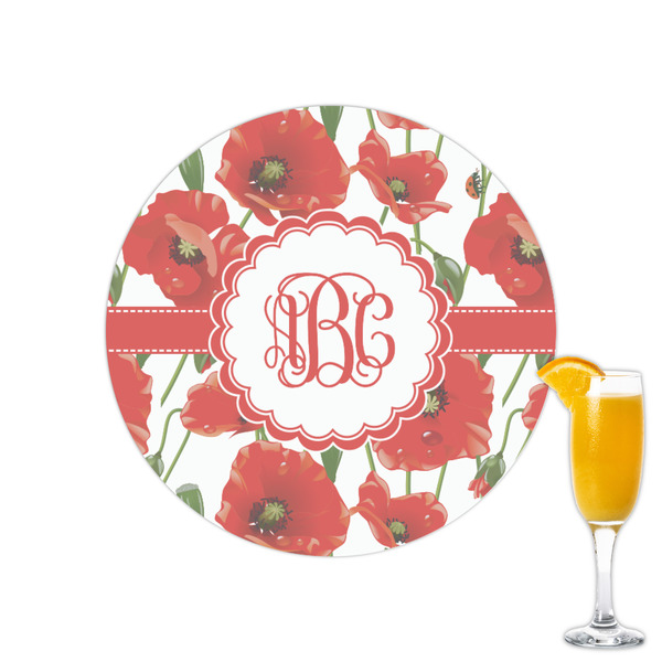 Custom Poppies Printed Drink Topper - 2.15" (Personalized)