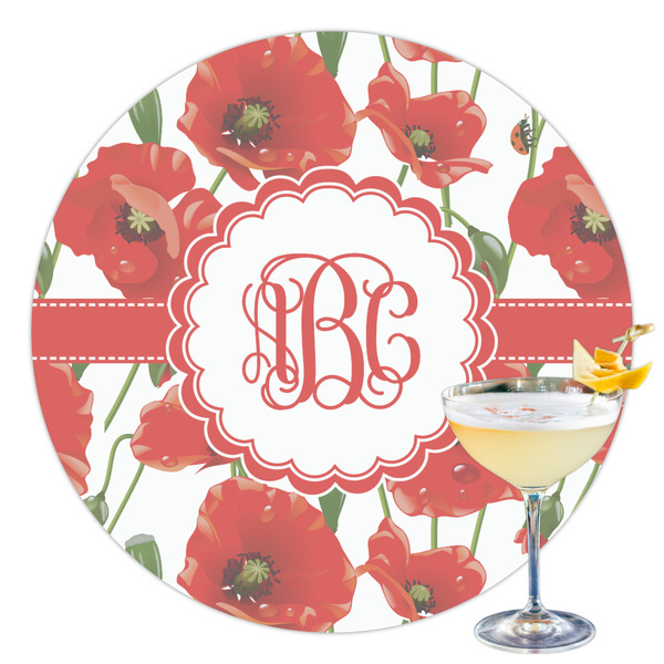 Custom Poppies Printed Drink Topper - 3.5" (Personalized)