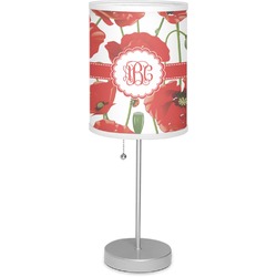 Poppies 7" Drum Lamp with Shade Polyester (Personalized)