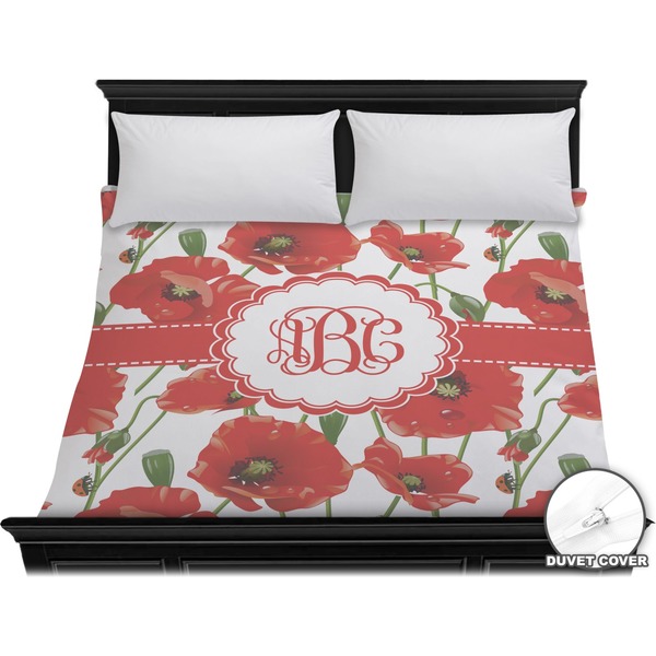 Custom Poppies Duvet Cover - King (Personalized)