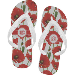 Poppies Flip Flops - Large (Personalized)