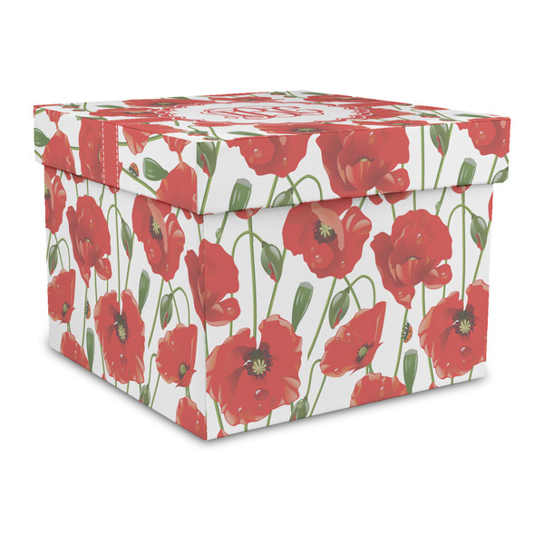 Custom Poppies Gift Box with Lid - Canvas Wrapped - Large (Personalized)