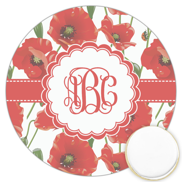 Custom Poppies Printed Cookie Topper - 3.25" (Personalized)