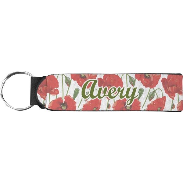 Custom Poppies Neoprene Keychain Fob (Personalized)