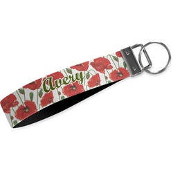 Poppies Wristlet Webbing Keychain Fob (Personalized)