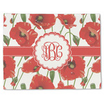 Poppies Single-Sided Linen Placemat - Single w/ Monogram