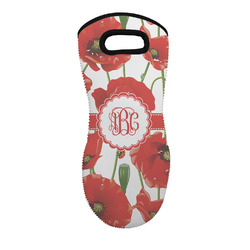 Poppies Neoprene Oven Mitt - Single w/ Monogram