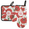 Poppies Neoprene Oven Mitt and Pot Holder Set - Left