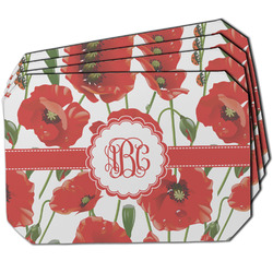 Poppies Dining Table Mat - Octagon w/ Monogram