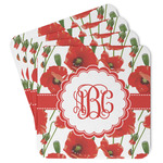 Poppies Paper Coasters w/ Monograms
