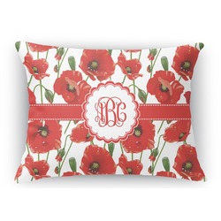 Poppies Rectangular Throw Pillow Case (Personalized)