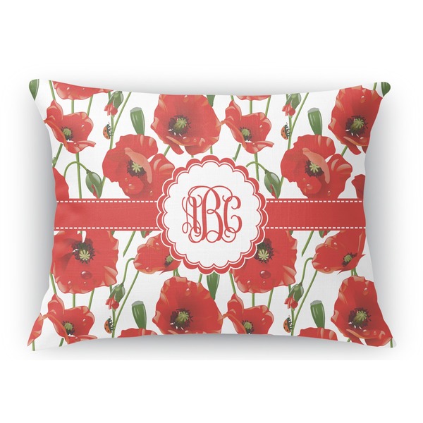 Custom Poppies Rectangular Throw Pillow Case (Personalized)