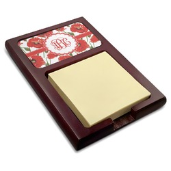 Poppies Red Mahogany Sticky Note Holder (Personalized)