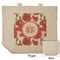 Poppies Reusable Cotton Grocery Bag - Front & Back View