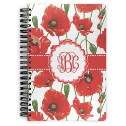 Poppies Spiral Notebook - 7x10 w/ Monogram