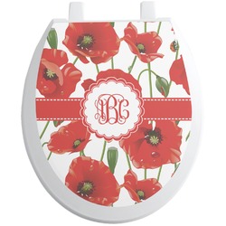 Poppies Toilet Seat Decal - Round (Personalized)