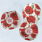 Poppies Burp Pads - Velour - Set of 2 w/ Monogram