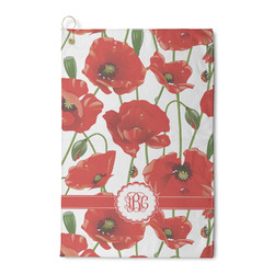 Poppies Waffle Weave Golf Towel (Personalized)