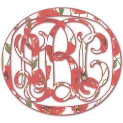 Poppies Monogram Decal - Medium (Personalized)