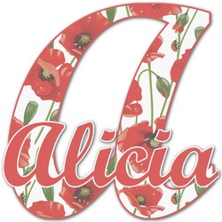 Poppies Name & Initial Decal - Up to 12"x12" (Personalized)