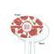 Poppies White Plastic 7" Stir Stick - Single Sided - Oval - Front & Back