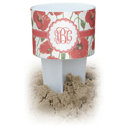 Poppies White Beach Spiker Drink Holder (Personalized)