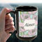 Wild Tulips 15oz. Black Mug - LIFESTYLE