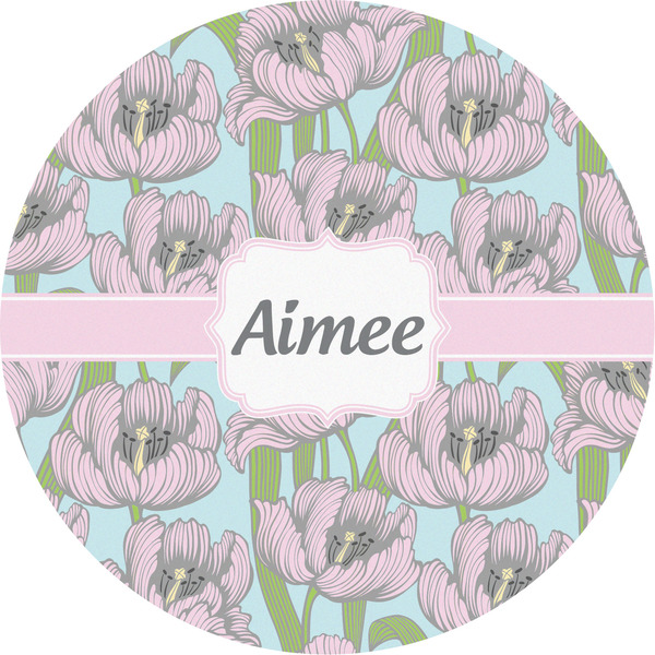 Custom Wild Tulips Multipurpose Round Labels - 5" (Personalized)