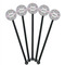 Wild Tulips Black Plastic 5.5" Stir Stick - Round - Fan View