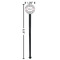 Wild Tulips Black Plastic 7" Stir Stick - Round - Dimensions