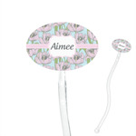 Wild Tulips 7" Oval Plastic Stir Sticks - Clear (Personalized)