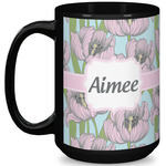 Wild Tulips 15 Oz Coffee Mug - Black (Personalized)