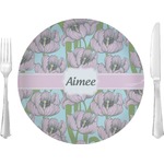 Wild Tulips 10" Glass Lunch / Dinner Plates - Single or Set (Personalized)