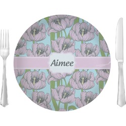 Wild Tulips Glass Lunch / Dinner Plate 10" (Personalized)