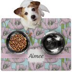 Wild Tulips Dog Food Mat - Medium w/ Name or Text