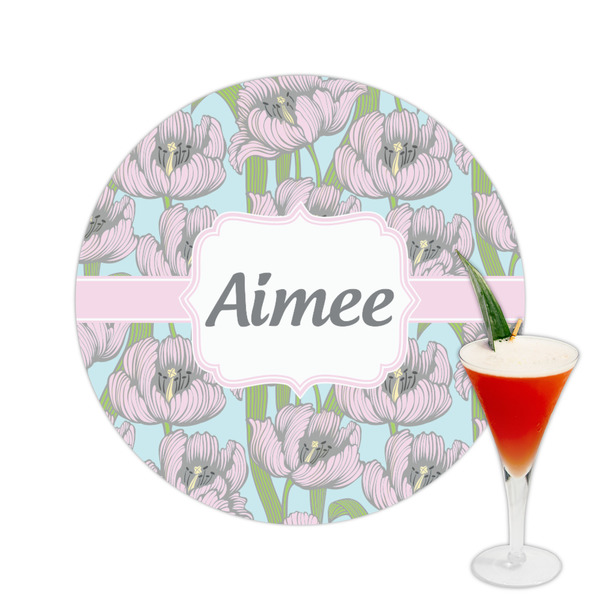 Custom Wild Tulips Printed Drink Topper -  2.5" (Personalized)