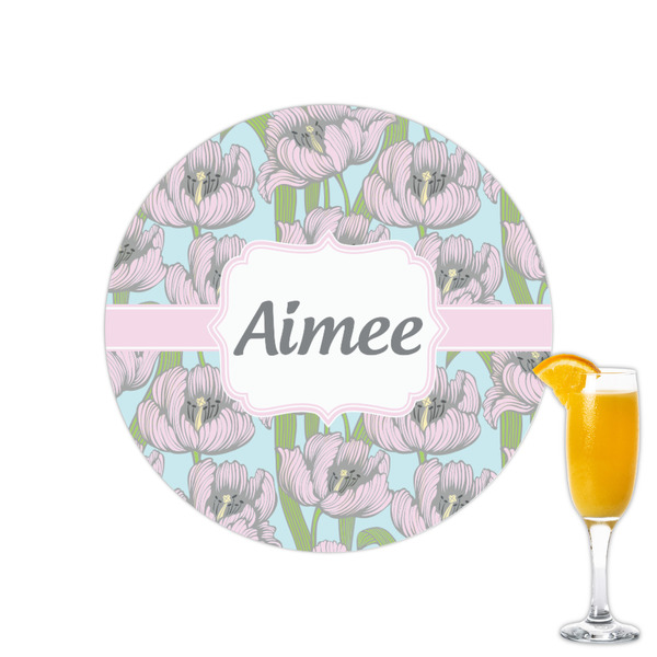 Custom Wild Tulips Printed Drink Topper - 2.15" (Personalized)