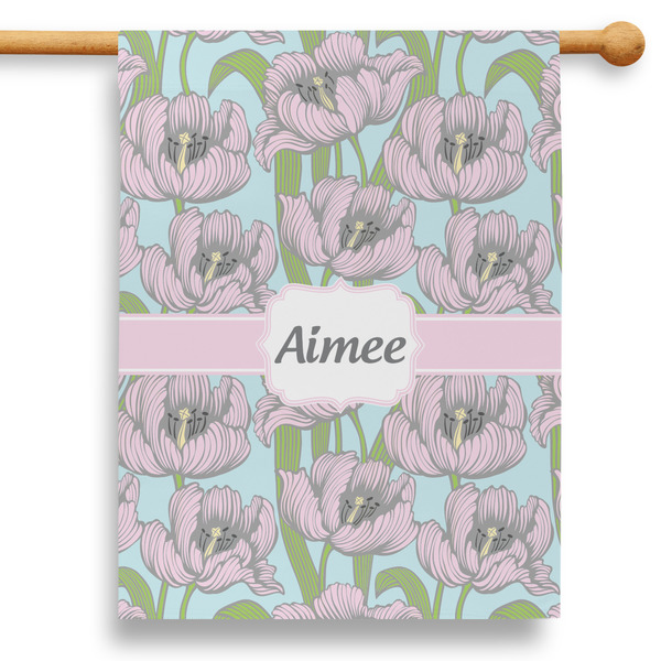 Custom Wild Tulips 28" House Flag - Single Sided (Personalized)