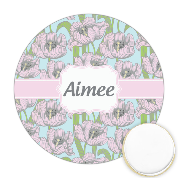 Custom Wild Tulips Printed Cookie Topper - 2.5" (Personalized)