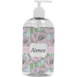 Wild Tulips Plastic Soap / Lotion Dispenser (16 oz - Large - White) (Personalized)