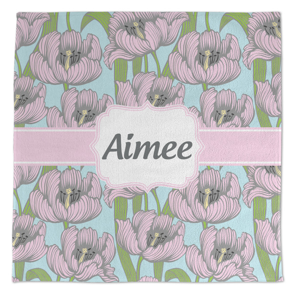 Custom Wild Tulips Microfiber Dish Towel (Personalized)