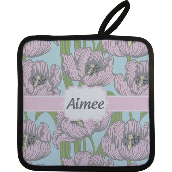 Custom Wild Tulips Pot Holder w/ Name or Text