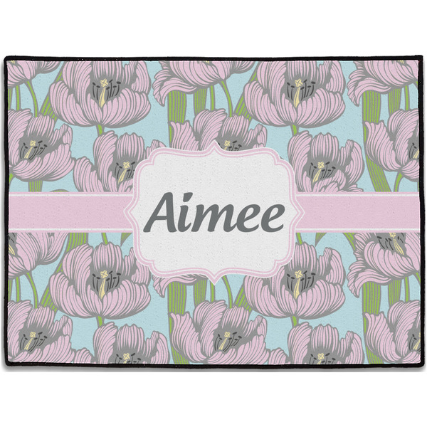 Custom Wild Tulips Door Mat - 24"x18" (Personalized)